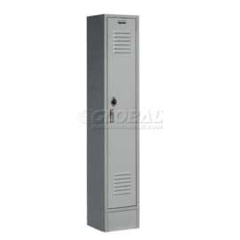 Global Industrial Paramount 1-Tier 1 Door Locker, 12"Wx12"Dx72"H, Gray, Assembled