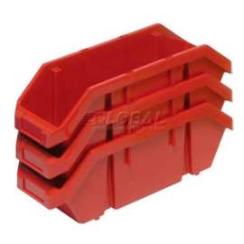 Quantum Plastic Quickpick Double Hopper Bin, 6-5/8"W x 9-1/2"D x 5"H, Red