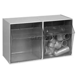 Quantum Tip Out Storage Bin QTB302 - 2 Compartments Gray