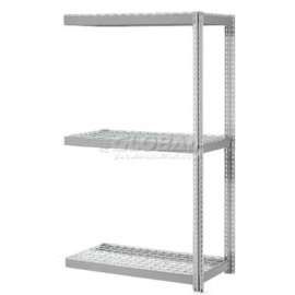 Global Industrial Expandable Add-On Rack 36x12x84 3 Level Wire Deck 1500 lb. Cap Per Level GRY