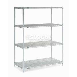 Nexel Shelving Wire Shelving Starter Unit, 48"W x 30"D x 63"H