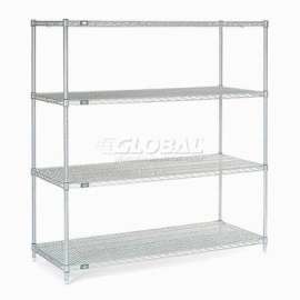 Nexel Shelving Wire Shelving Starter Unit, 60"W x 30"D x 63"H