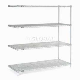 Nexel Shelving Wire Shelving Add-On Unit, 60"W x 30"D x 63"H