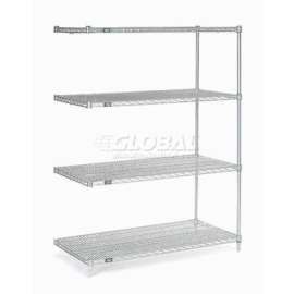Nexel Shelving Wire Shelving Add-On Unit, 48"W x 36"D x 63"H