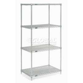 Nexel Shelving Wire Shelving Starter Unit, 36"W x 30"D x 74"H