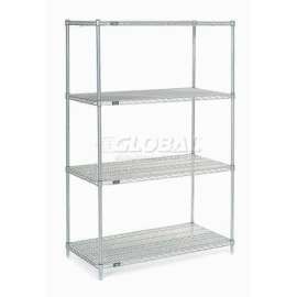 Nexel Shelving Wire Shelving Starter Unit, 48"W x 30"D x 74"H