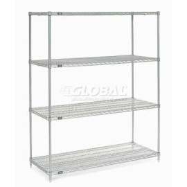 Nexel Shelving Wire Shelving Starter Unit, 60"W x 36"D x 74"H