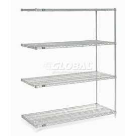 Nexel Shelving Wire Shelving Add-On Unit, 60"W x 30"D x 74"H