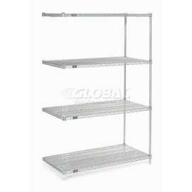 Nexel Shelving Wire Shelving Add-On Unit, 48"W x 36"D x 74"H