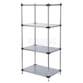 Nexel Galvanized Steel, 4 Tier, Solid Shelving Starter Unit, 60"Wx18"Dx54"H