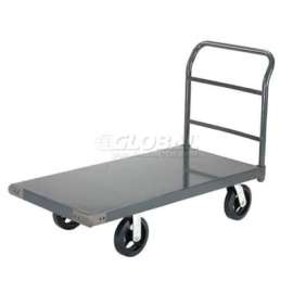 Global Industrial Steel Deck Platform Truck 36 x 24 2400 Lb. Capacity 8" Rubber Casters