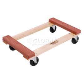 Global Industrial Hardwood Dolly with Rubber Bumpered Ends Deck 30 x 18 1200 Lb. Capacity