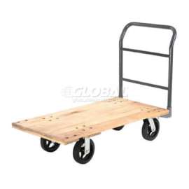 Global Industrial Hardwood Deck Platform Truck 60 x 30 2400 Lb. Capacity 8" Rubber Casters