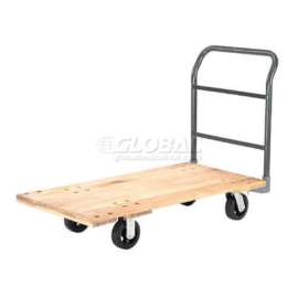 Global Industrial Hardwood Deck Platform Truck 72 x 36 2000 Lb. Capacity 6" Rubber Casters