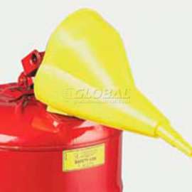 JUSTRITE 11202Y Funnel, Polypropylene, Yellow, 11-1/4 in H