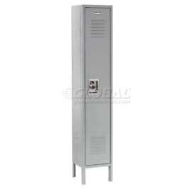 Global Industrial Infinity 1-Tier 1 Door Locker, 12"Wx18"Dx60"H, Gray, Assembled