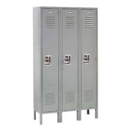 Global Industrial Infinity 1-Tier 3 Door Locker, 12"Wx12"Dx60"H, Gray, Assembled