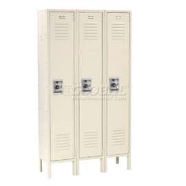 Global Industrial Infinity 1-Tier 3 Door Locker, 12"Wx18"Dx72"H, Tan, Unassembled