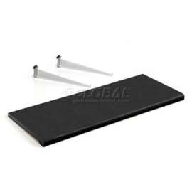 Global Industrial Slatwall Shelf 48 X 15 Black Plastic With 3 Brackets