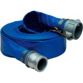 Apache 98138069 3" x 100' PVC Lay Flat Discharge Hose w/C x E Aluminum Cam & Groove Fittings