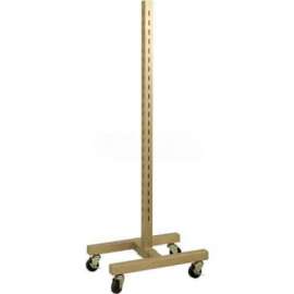 Slotted Single Displayer With Casters, Satin Nickle