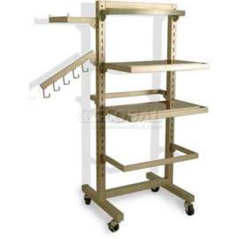 Slotted Double Displayer With Casters, Satin Nickle