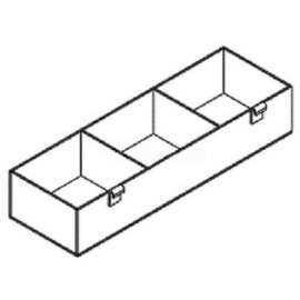 Triple Hosiery Bin Display, 24" L x 7-1/2" W x 4-1/14" H, Acrylic, Clear