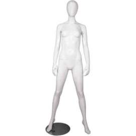 Female Mannequin - Hands by Side, Legs Apart - Gloss Finish, White