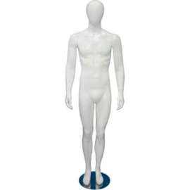 Male Mannequin - Hands by Side, Legs Straight - Gloss Finish, White