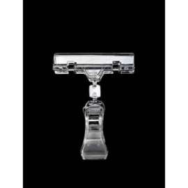 Acrylic Transparent Clip-On Sign Holder With Spring Loaded, 4" Long