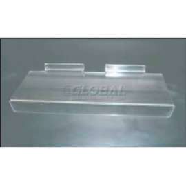 Acrylic Clear Shoe Shelf For Slatwall Panel, 4" x 10" With 1" Channel For Signage