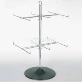 Economy Wire Display, 2 Tier Spinner, Chrome/Black