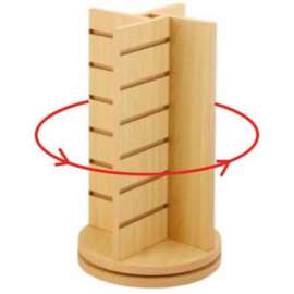 Slat Wall Countertop Spinner - 4 Side 12"W x 12"D x 21-1/2"H - Maple