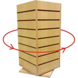 Slat Wall Countertop Spinner - 4 Side 12"W x 12"D x 25"H - Maple