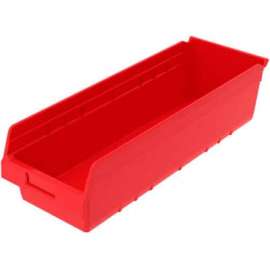 Akro-Mils ShelfMax Plastic Nesting Storage Shelf Bin 30084 - 8-3/8"W x 23-5/8"D x 6"H, Red