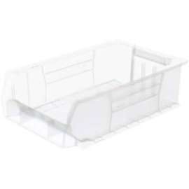 Akro-Mils Super-Size AkroBin Plastic Stacking Bin, 12-3/8"W x 20"D x 6"H, Clear