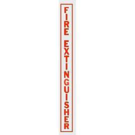 Fire Extinguisher Vertical Decal Fire Extinguisher Lettering On Clear Film, Red