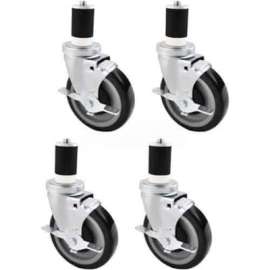 BK Resources Swivel Casters w/ Brakes For up to 72" Width Stainless Steel Workbenches