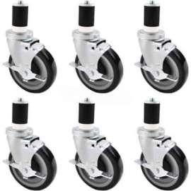 BK Resources Swivel Casters w/ Brakes for 84" & 96" Width Stainless Steel Workbenches