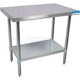 BK Resources Workbench W/Undershelf, 18 Ga. 430 Series Stainless, Galv. Shelf, 48"Wx30"D