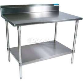 BK Resources Workbench W/Undershelf, 18 Ga. 430 Series Stainless, 5" Backsplash, 36"Wx24"D