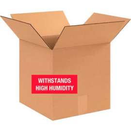Global Industrial Weather Resistant Cardboard Corrugated Boxes, 12"L x 12"W x 12"H, Kraft