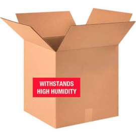 Global Industrial Weather Resistant Cardboard Corrugated Boxes, 18"L x 18"W x 18"H, Kraft