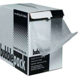 Perforated Bubble Roll W/Dispenser, 24"W x 100'L x 5/16" Thick, Clear