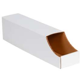 Global Industrial Stackable Corrugated Bin Boxes, 4"Wx18"Dx4-1/2"H, Oyster White