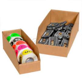 4" x 18" x 4-1/2" Kraft Corrugated Open Top Bin Boxes