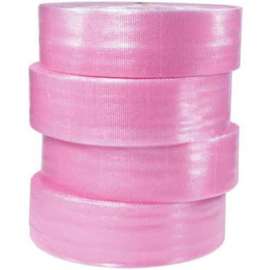 Global Industrial Non Perf. Anti Static Bubble Roll, 12"W x 750'L x 3/16" Thick, Pink, 4/Pack