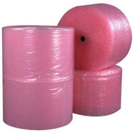 Global Industrial Perforated Anti Static Bubble Roll, 12"W x 750'L x 3/16" Thick, Pink, 4/Pk