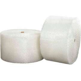 Global Industrial HD Non Perforated Bubble Roll, 24"W x 250'L x 1/2" Thick, Clear, 2/Pk