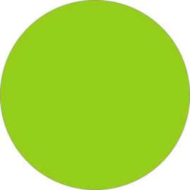 1" Dia. Round Removable Labels, Fluorescent Green, Roll of 500